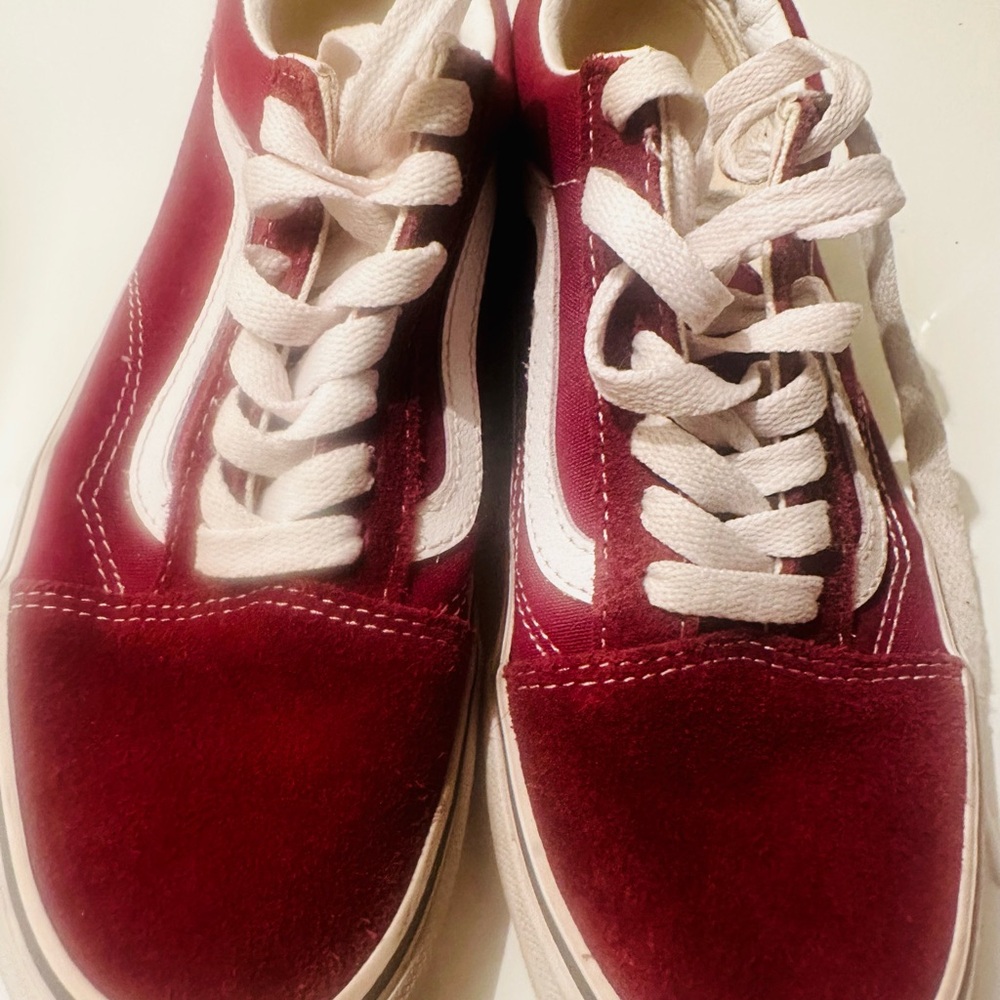 Vans Red and White Old Skool Sneakers